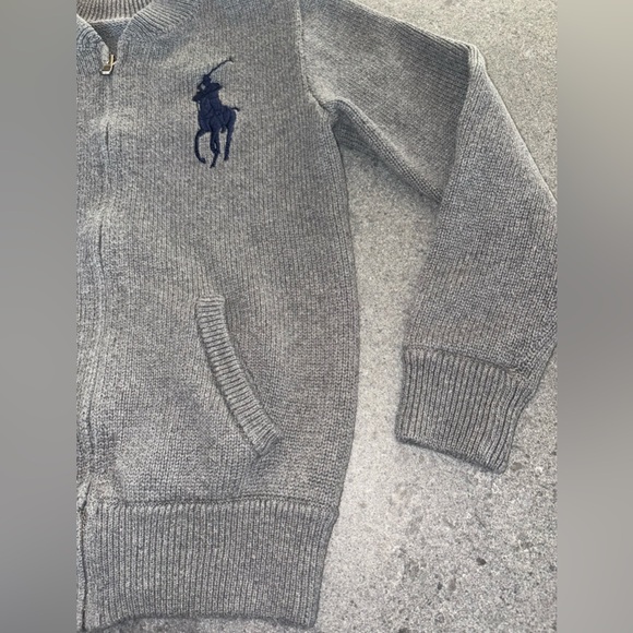 Polo Ralph Lauren full zip cardigan sweater Big pony boy's sz M 10-12 EUC LN - Picture 4 of 11